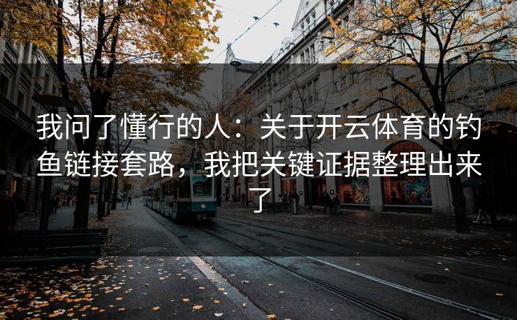 我问了懂行的人：关于开云体育的钓鱼链接套路，我把关键证据整理出来了