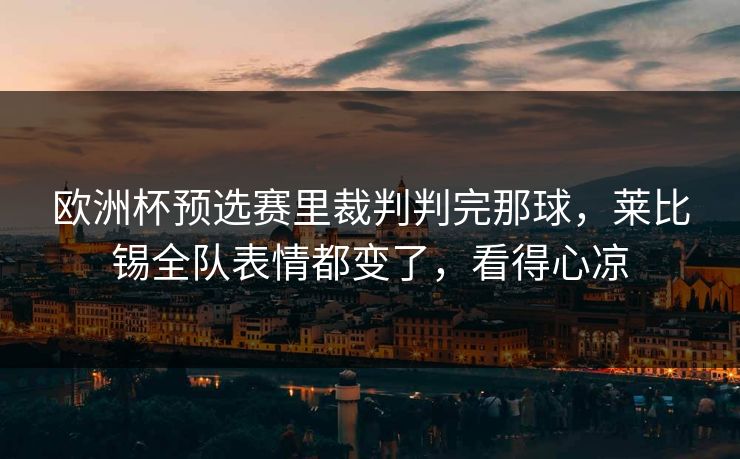 欧洲杯预选赛里裁判判完那球，莱比锡全队表情都变了，看得心凉