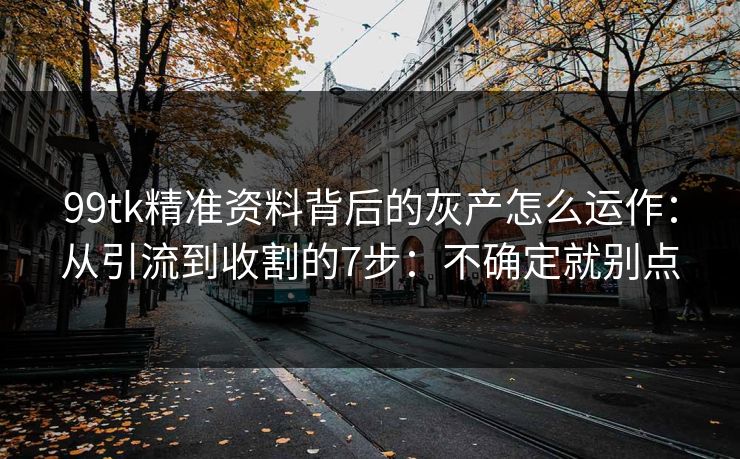 99tk精准资料背后的灰产怎么运作：从引流到收割的7步：不确定就别点